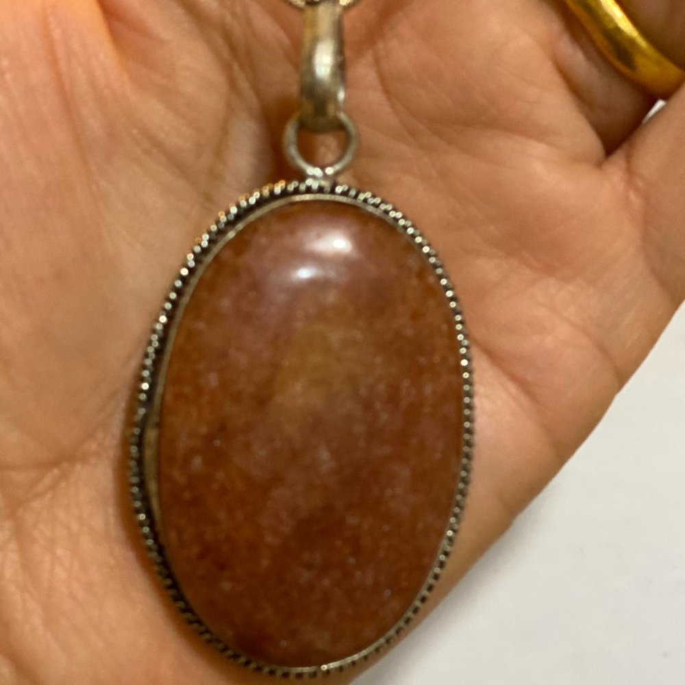 Natural Handmade Large Red Brownish Carnelian Pendant Men/Women.